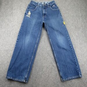 Paco Sport Boys 14 Blue Denim Jeans Basketball Embroidered Patch Vintage Y2K